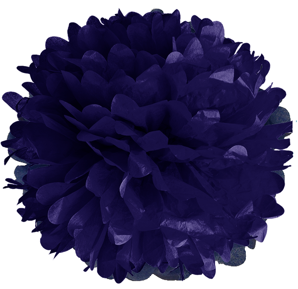 6" Navy Blue Tissue Pom Poms