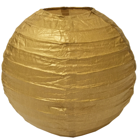 Gold Round Paper Lanterns.