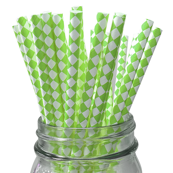 Red and Green Striped 25pc Paper Straws