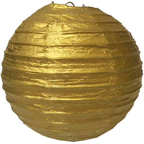 Metallic Gold Round Paper Lanterns.