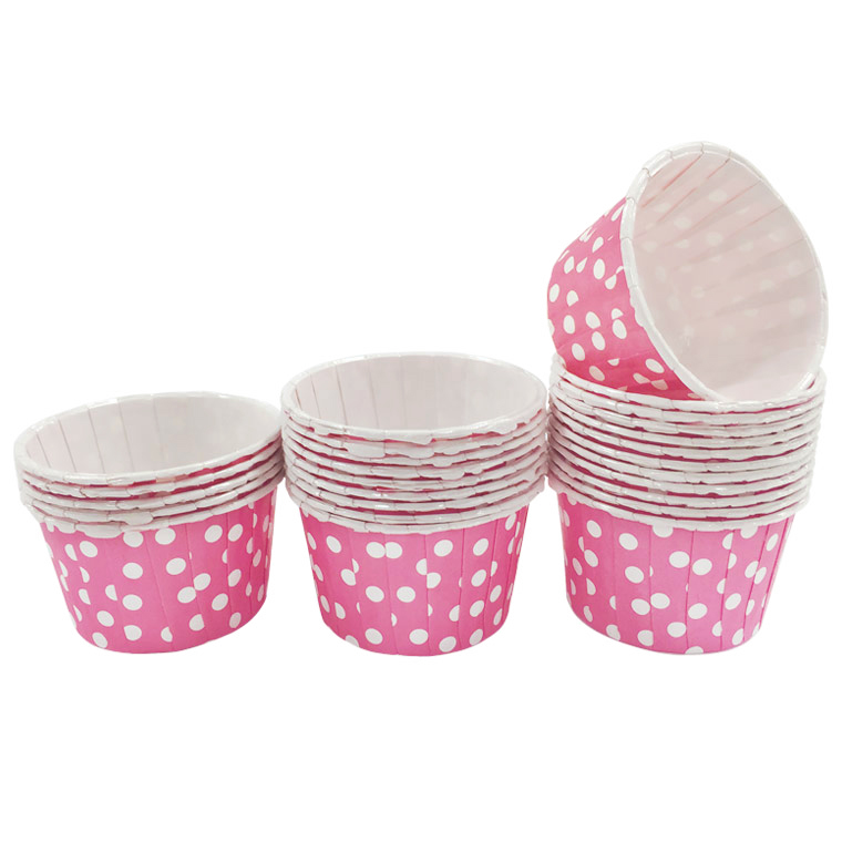 Pink with White Polka Dot 10pc Mini Paper Cups
