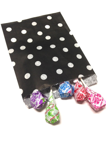 Black Polka Dots 20pc Paper Favor Bags.