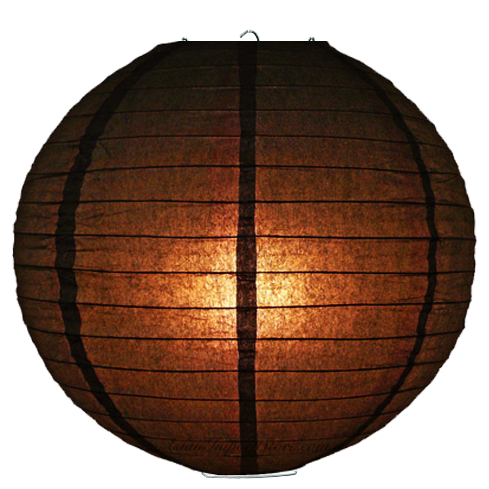 Dark Brown Round Paper Lanterns