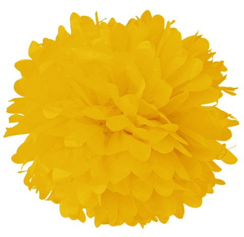 8" Dark Yellow Tissue Pom Poms.