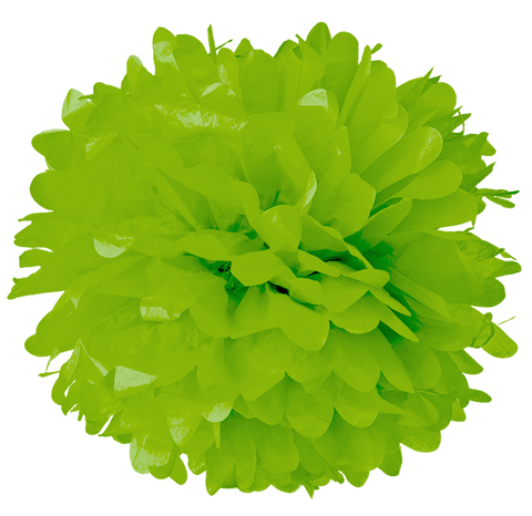 8" Green Apple Tissue Pom Poms.