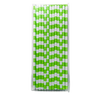 Green Apple Rugby Striped 25pc Paper Straws.