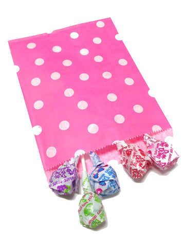 Hot Pink Polka Dots 20pc Paper Favor Bags.