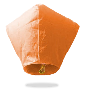ECO Orange Diamond Sky Lanterns (Wire-Free).