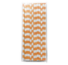 Orange Rugby Striped 25pc Paper Straws.