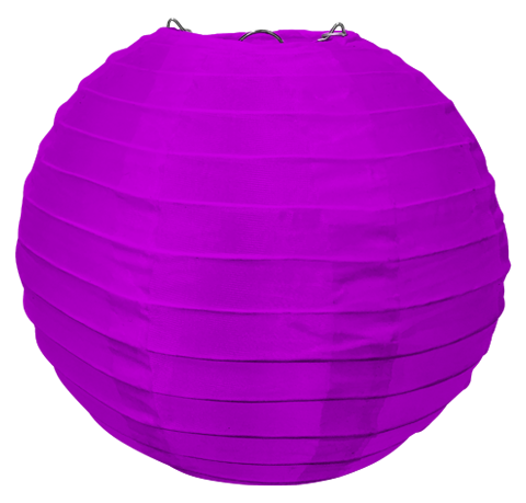 Purple Round Silk Lanterns.