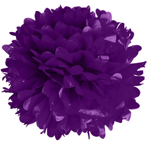 6" Purple Tissue Pom Poms.