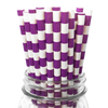 Purple Rugby Striped 25pc Paper Straws.