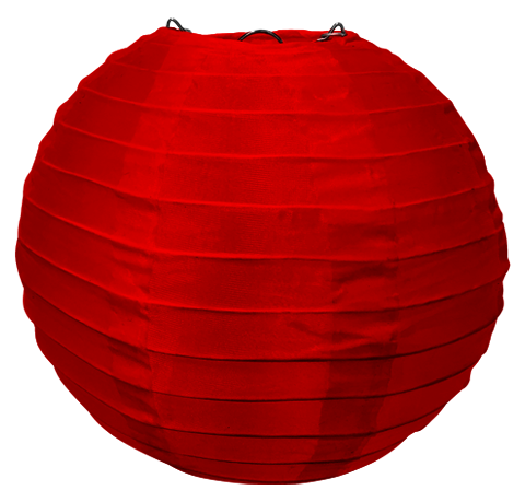 Red Round Silk Lanterns.