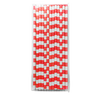 Red Rugby Striped 25pc Paper Straws.