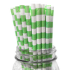 Spring Green Rugby Striped 25pc Paper Straws.