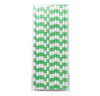 Spring Green Rugby Striped 25pc Paper Straws.