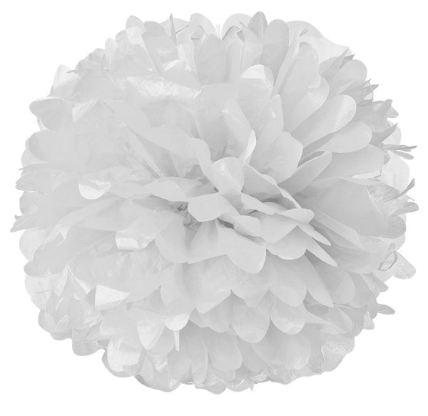 16" White Tissue Pom Poms