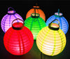 8" Green Battery Operated LED Paper Lanterns.