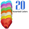 20 Assorted Color Heart Sky Lanterns.