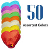 50 Assorted Color Heart Sky Lanterns.