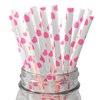 Hot Pink Hearts 25pc Paper Straws.