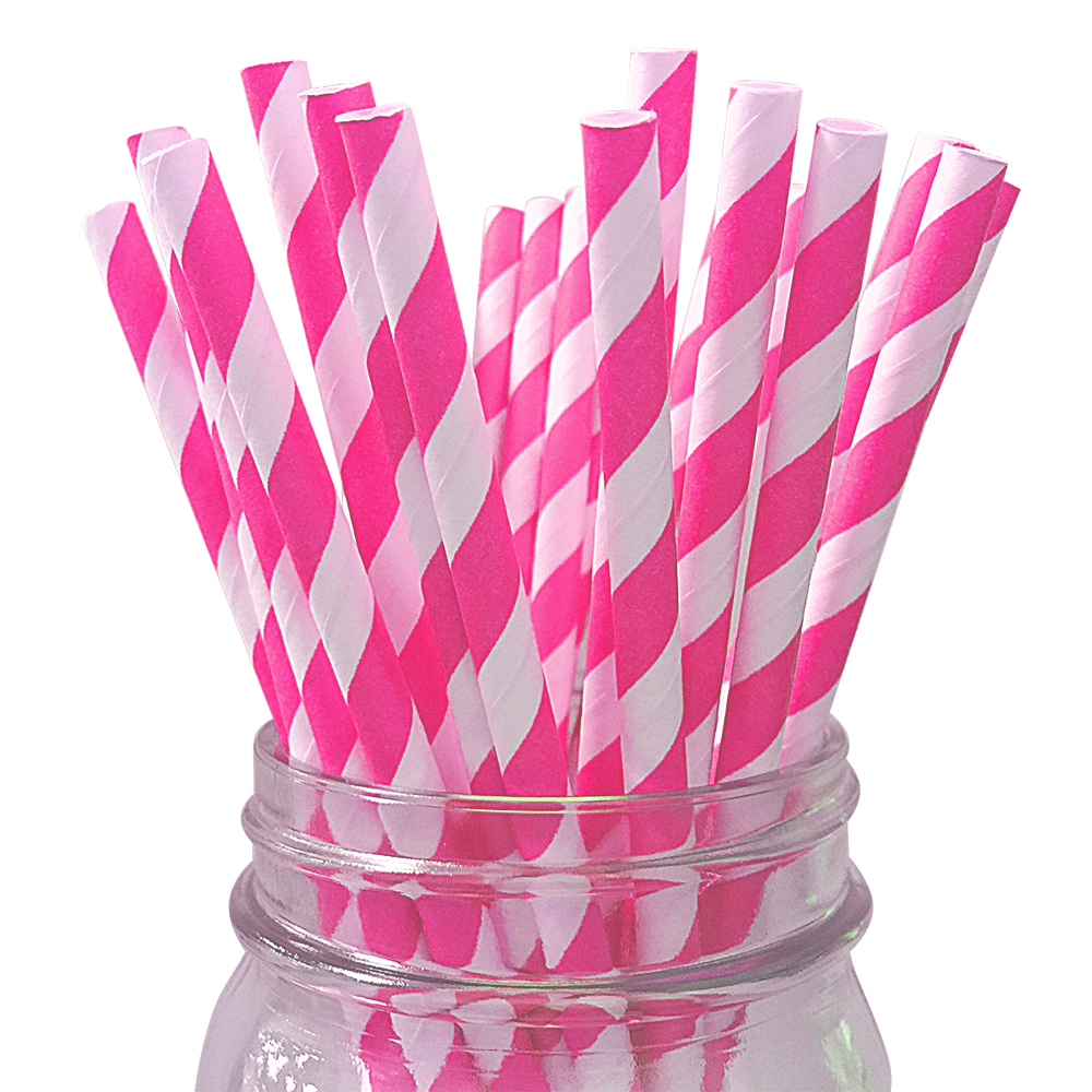  Pink Formal Paper Party Straws - 25 Pack – Girl Baby Shower  Straws, Princess Straws, Pink Striped Straws : Health & Household