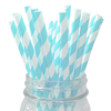 Light Blue Striped 25pc Paper Straws.