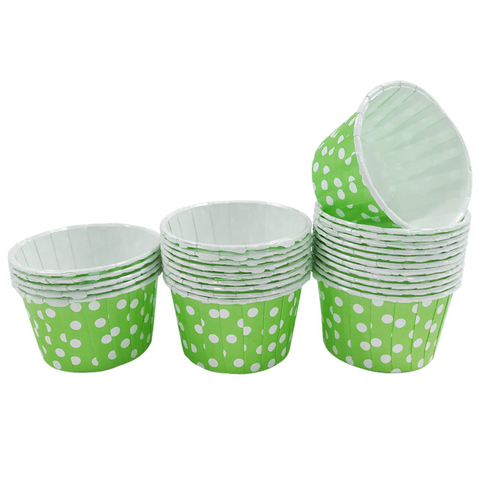 Lime with White Polka Dot 10pc Mini Paper Cups.