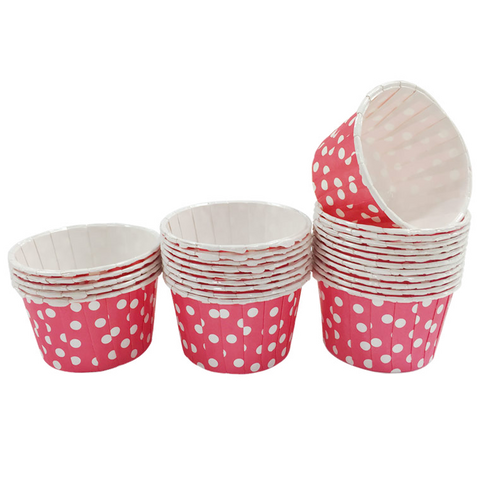 Red with White Polka Dot 10pc Mini Paper Cups.