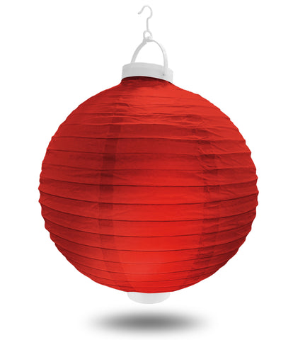 12" Red Battery Operated LED Paper Lanterns.