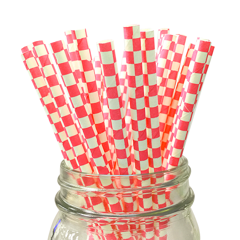 Paper Straws - Red & Green Stripes - 20cm - Pack Of 25 : The Whisky Exchange