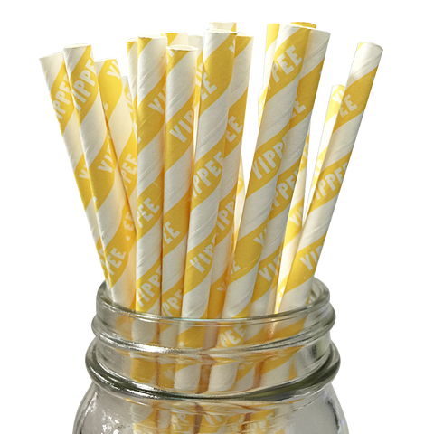 Yellow Yippee 25pc Paper Straws.