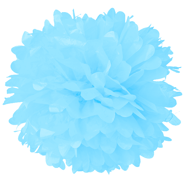 8 Baby Blue Tissue Pom Poms