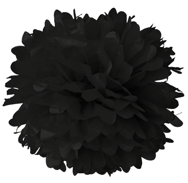 10' Black Tissue Pom Poms