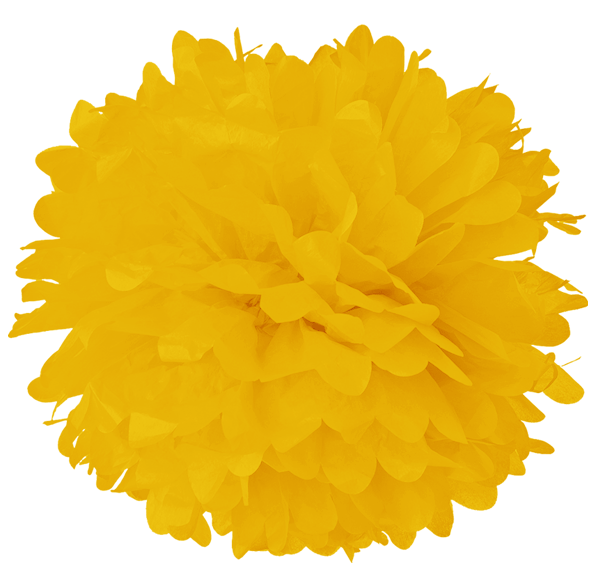 10 Dark Yellow Tissue Pom Poms