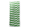 Dark Green Rugby Striped 25pc Paper Straws.