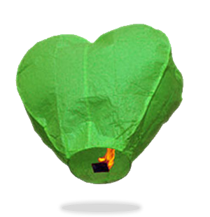 Green Heart Sky Lanterns.