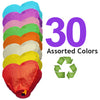 30 Assorted Color ECO Heart Sky Lanterns.