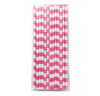 Hot Pink Rugby Striped 25pc Paper Straws.