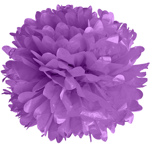 12' Purple Tissue Pom Poms