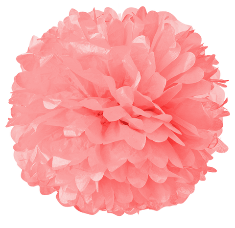 10" Light Pink Tissue Pom Poms.