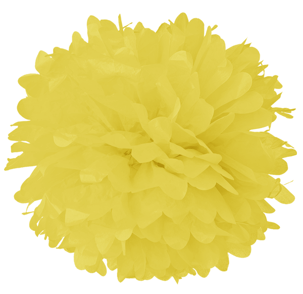 12' Light Yellow Tissue Pom Poms