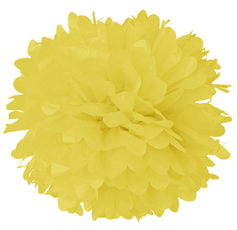 6" Light Yellow Tissue Pom Poms.
