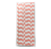 Light Pink Rugby Striped 25pc Paper Straws.