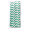 Mint Rugby Striped 25pc Paper Straws.