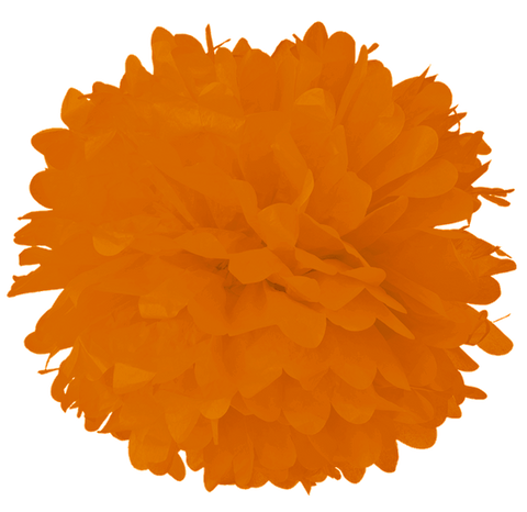 6" Orange Tissue Pom Poms.
