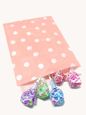 Light Pink Polka Dots 20pc Paper Favor Bags.