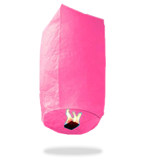 ECO Pink Cylinder Sky Lanterns (Wire-Free).