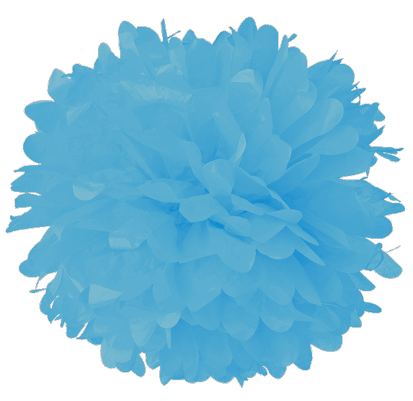 20 Powder Blue Tissue Pom Poms