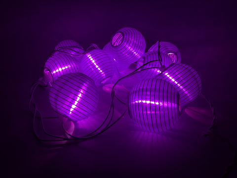 3' Pink String Nylon Lanterns (10pcs)